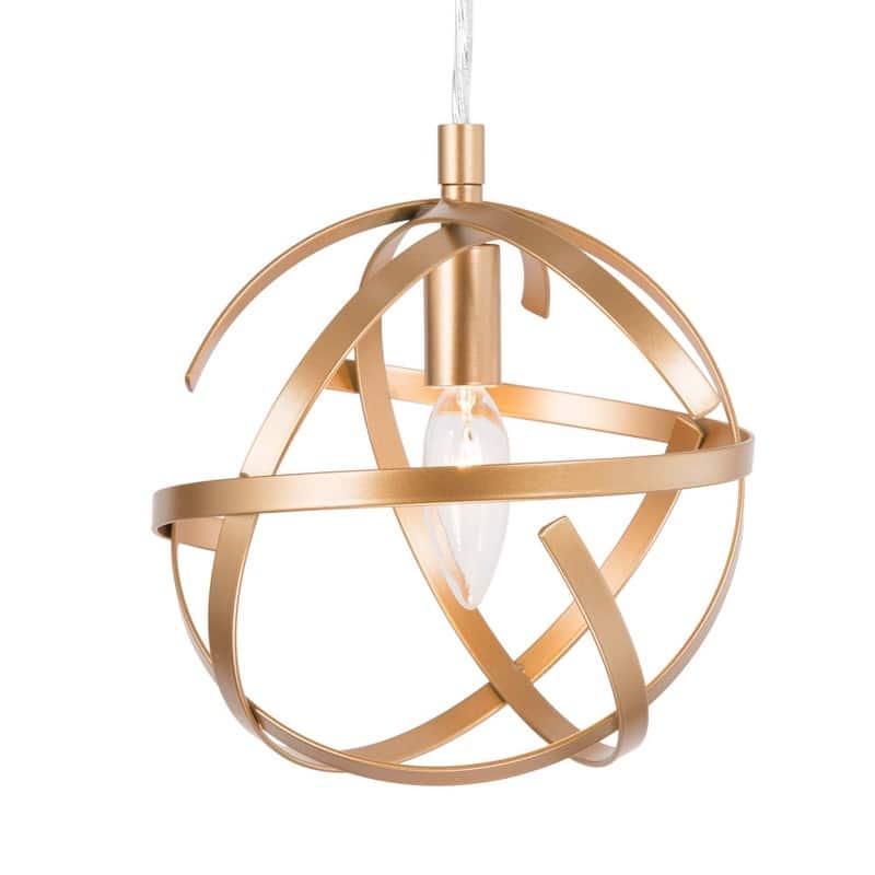 Modern Geometric 1light Antique Gold Globe Pendant for Kitchen Island