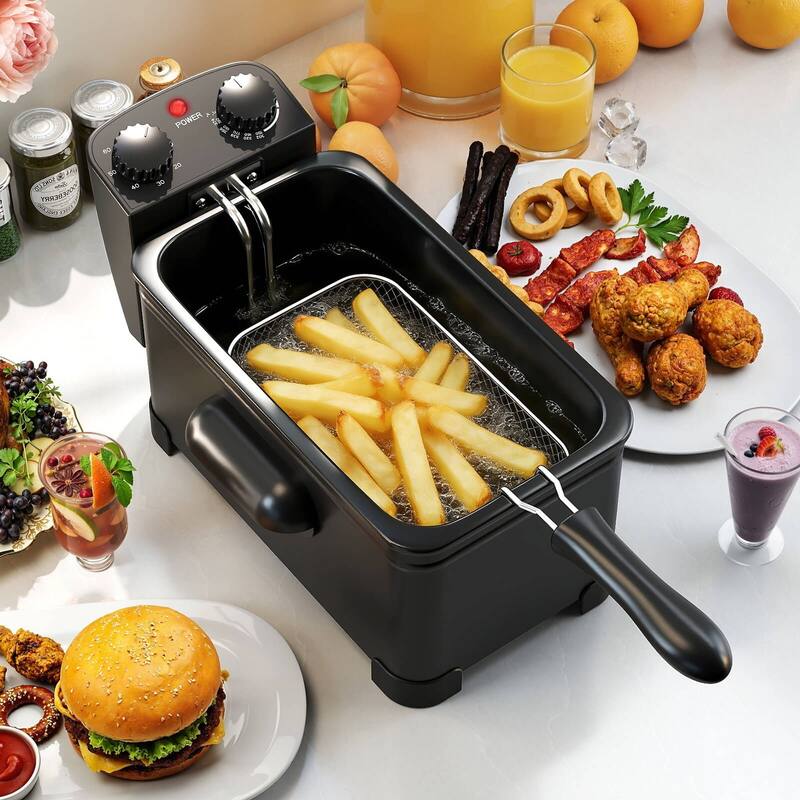 Costway 3 Liter Electric Deep Fryer 1700W Oil Fryer with Detachable