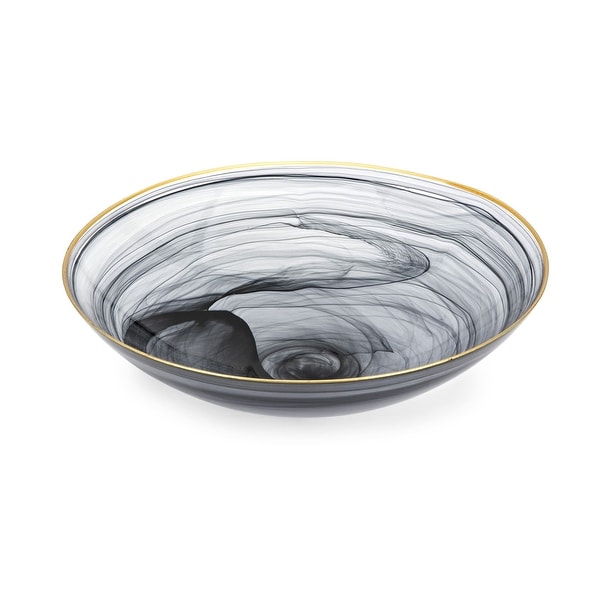 IMAX Home 83903 Yorkshire Glass Decorative Plate - Black