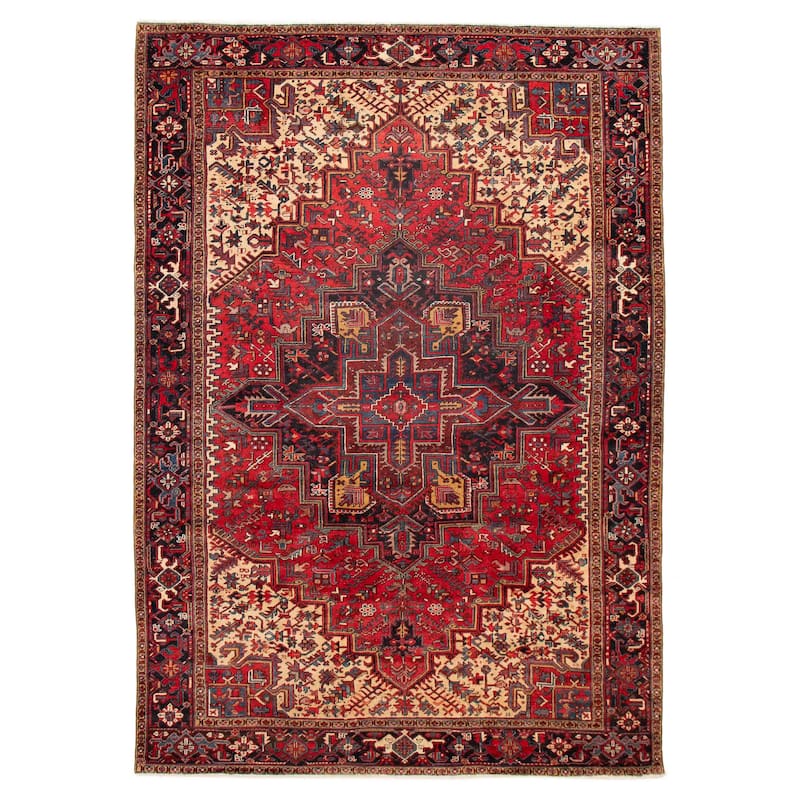 ECARPETGALLERY Hand-knotted Sarabi Red Wool Rug - 7'9 x 11'5 - Red - 7'9 x 11'5
