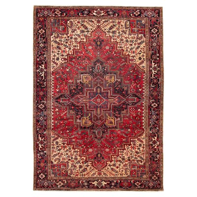 ECARPETGALLERY Hand-knotted Sarabi Red Wool Rug - 7'9 x 11'5