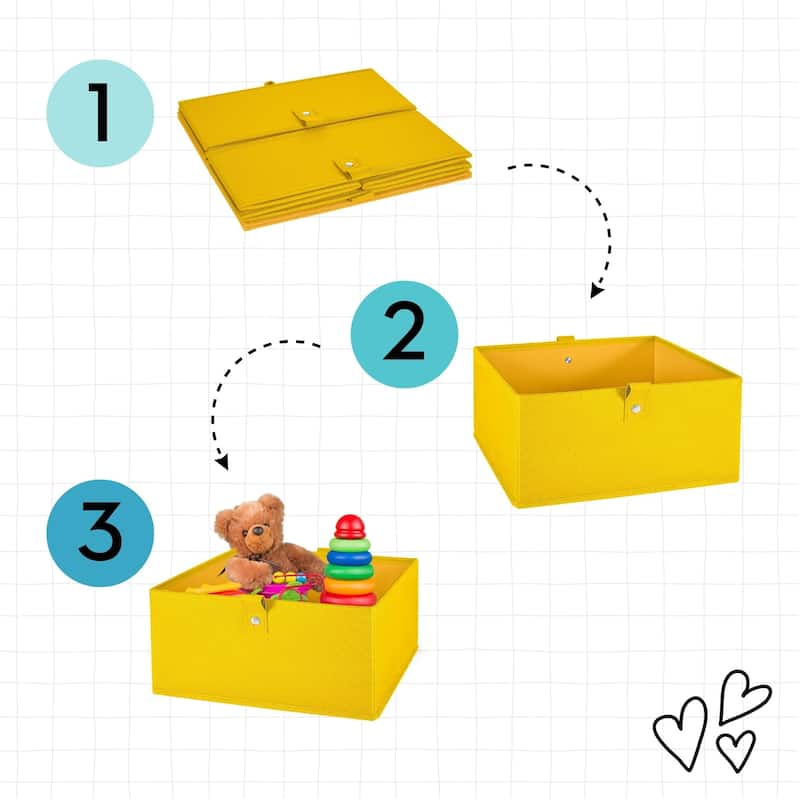 RiverRidge Kids 2pc 5" Fabric Collapsible Storage Cube Organizers for Playroom Organization