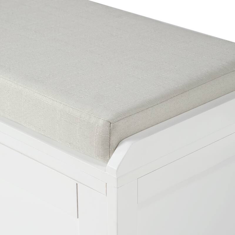 19.3 in.H X 46.85 in.W X 15.35 in.D Wood Storage Bench with Cabinets