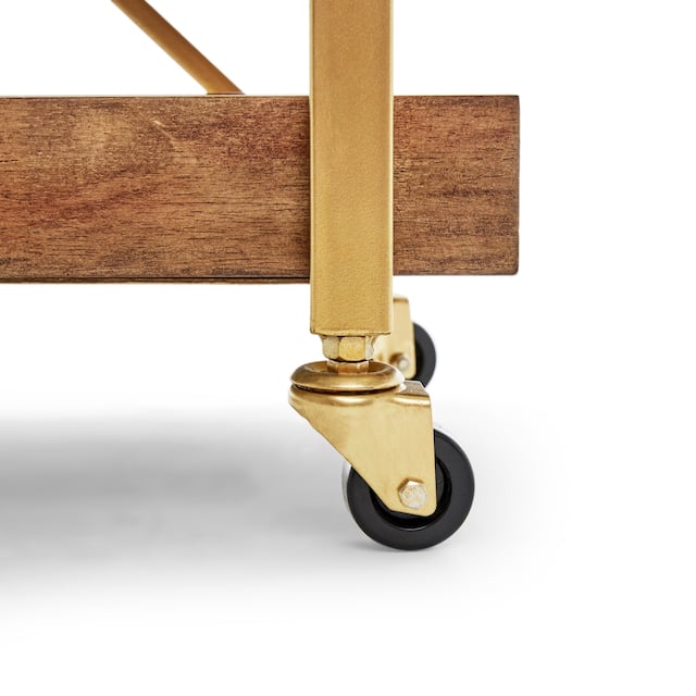 Carbon Loft Weldon Goldtone Metal and Wood Bar Cart