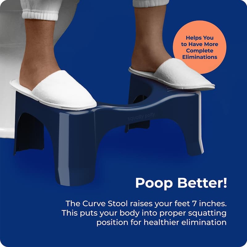 Squatty Potty Simple Bathroom Toilet Stool, Galaxy Blue 7 Inch Ergonomic Stool - Posture-Enhancing Bathroom Footrest