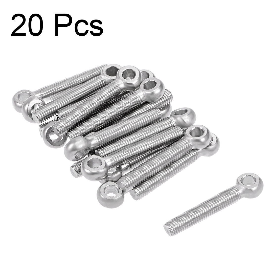 M10 x 50 mm 304 Stainless Steel Machine Shoulder Lift Eye Bolt Rig 20 Pieces