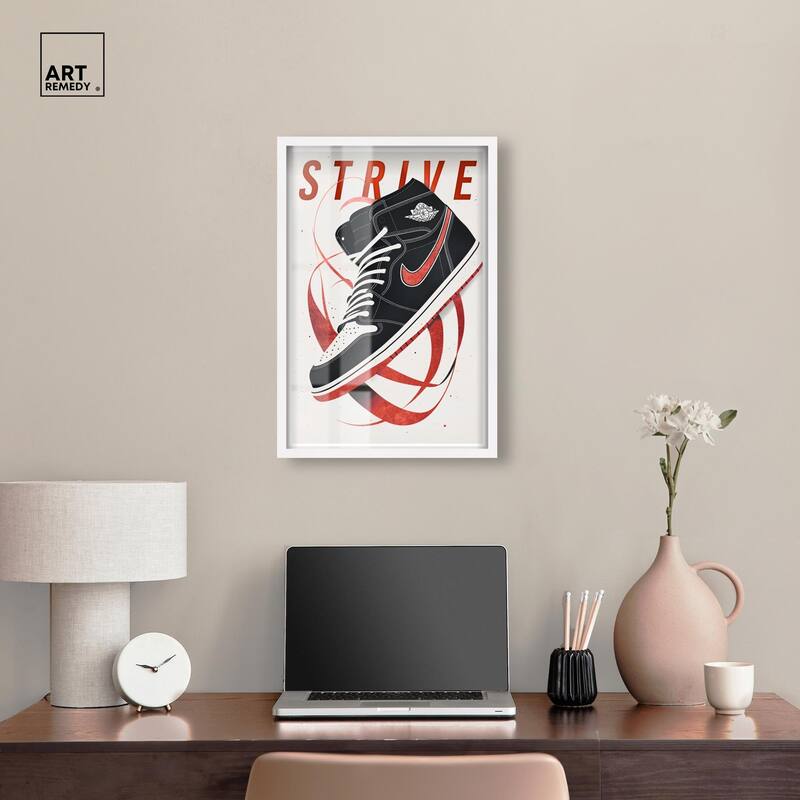 Red Ribbon Sneaker Shadowbox by Art Remedy