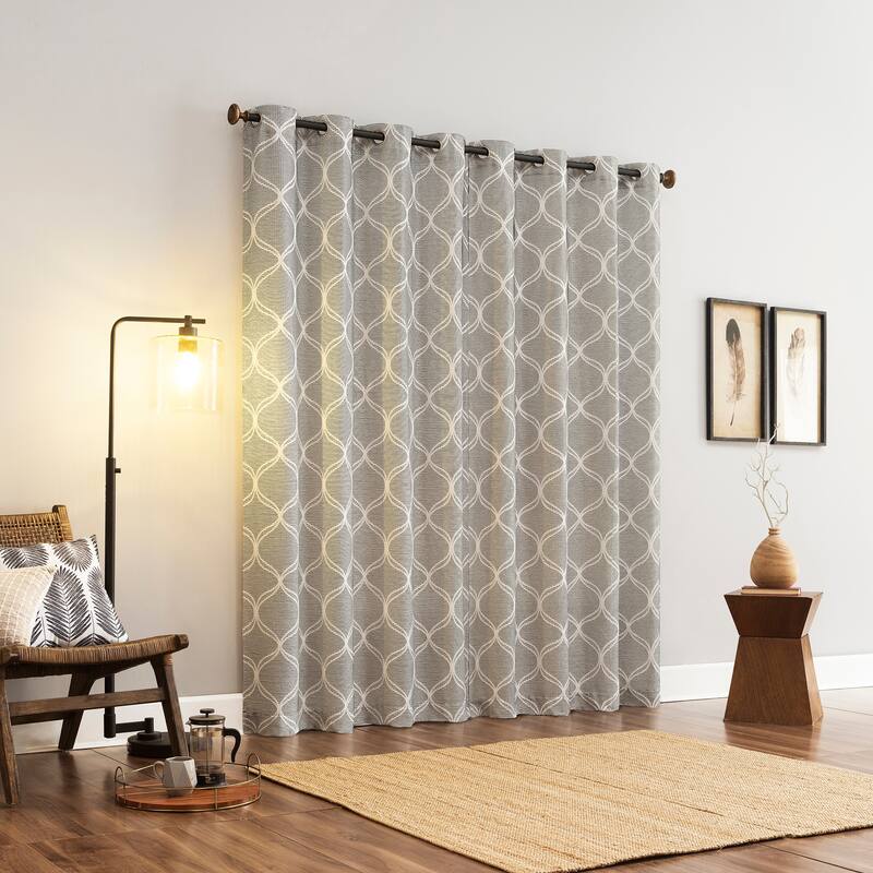 Sun Zero Tikal Woven Ogee Total Blackout Grommet 1-Piece Curtain Panel, Single Panel