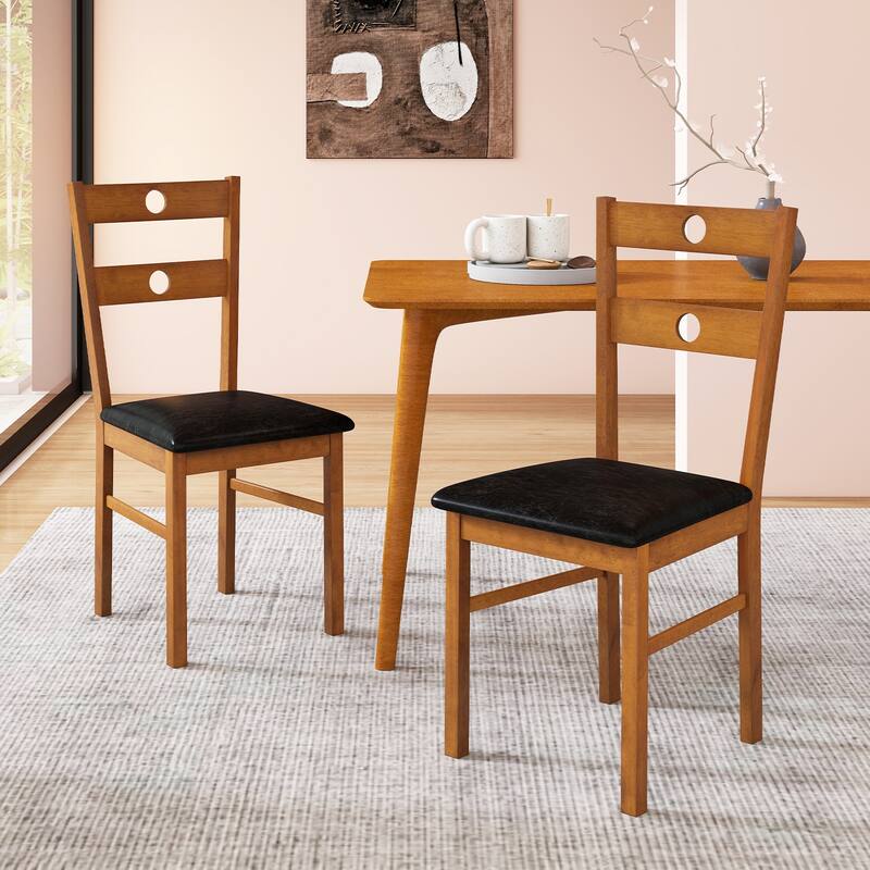 Costway Wood Dining Chairs Set of 2/4 with Rubber Wood Frame, Padded - See Details