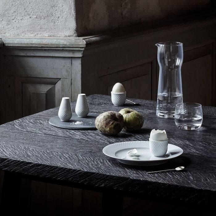 Lyngby Porcelæn Rhombe Dinner Plate, White - Ø: 10.6"