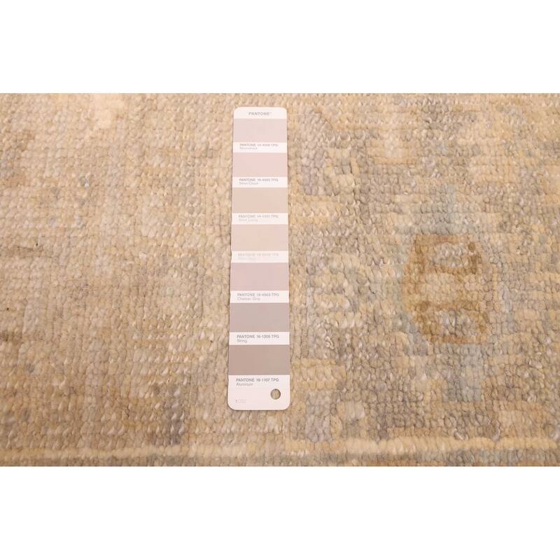 ECARPETGALLERY Hand-knotted Kavya Oushak Light Grey Wool Rug - 8'1 x 9'9