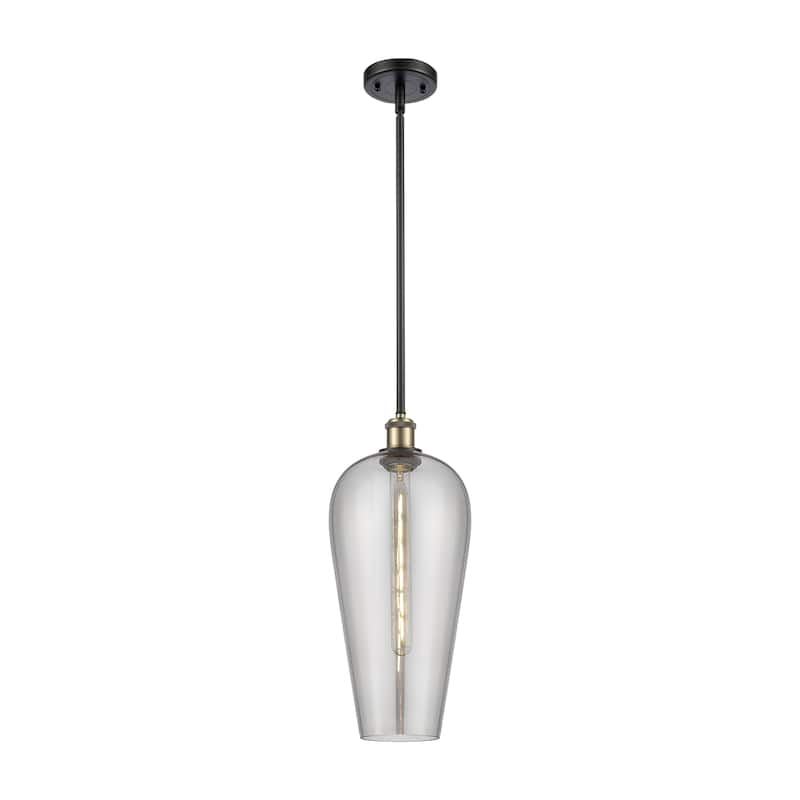 Innovations Lighting Endless Possibilities Ballston - Chelsea - 1 Light 8" Stem Hung Mini Pendant - Black Antique Brass/Light Smoke