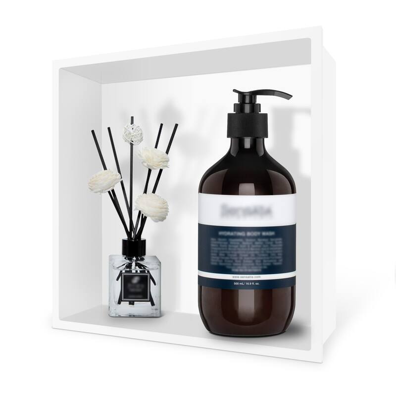 WIZ 12-inch W x 12-inch H x 4-inch D Stainless Steel Shower Niche - N/A - White