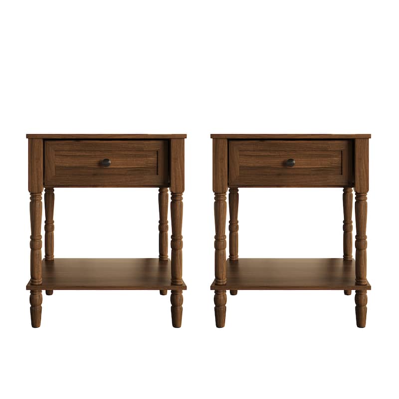 Clayfell Ruston 1 Drawer Nightstand (Set of 2)