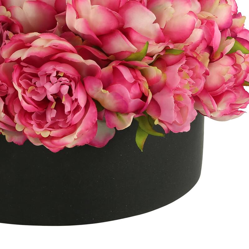 Peony Arrangement in a Round Fiberstone Planter