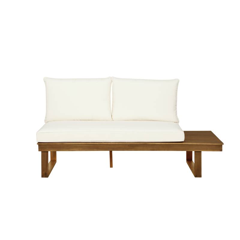 Fisher Acacia Wood Outdoor 4-Piece Sectional Set with Coffee Table