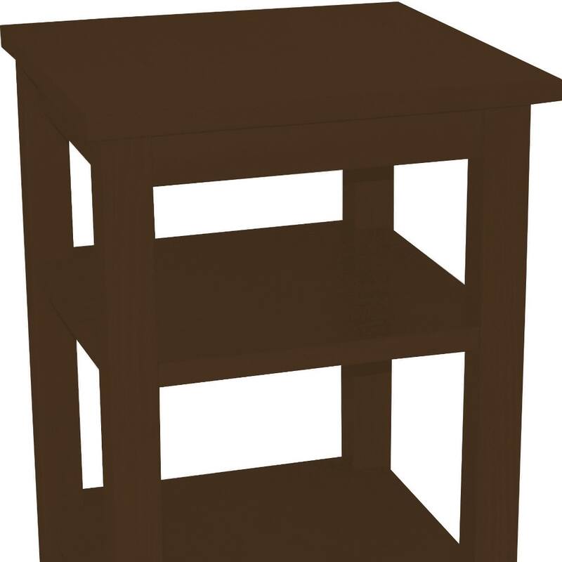 HomeRoots 28" Dark Brown Solid Wood Nightstand