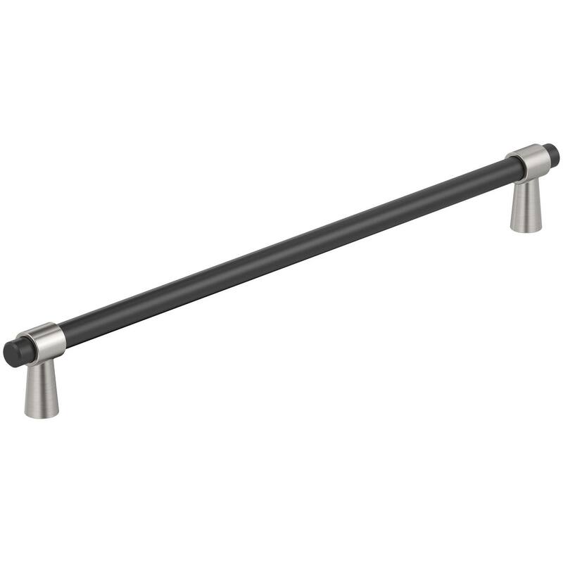 Amerock BP36983 Mergence 12-5/8" Center to Center Bar Cabinet Pull - Matte Black / Satin Nickel