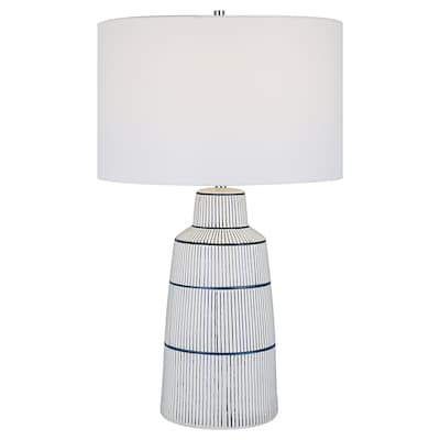Uttermost Breton Nautical Stripe Table Lamp - 29"H,   Shade 11"H x 17"Dia.