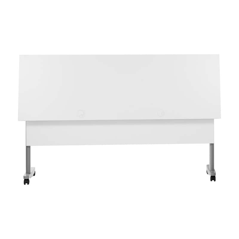 Commercial Nesting Flip Training Table with Steel Frame and T-Legs - 23.5"W x 72"D x 30"H