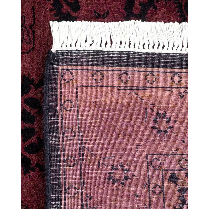 Overton Hand Knotted Wool Vintage Inspired Modern Contemporary Overdyed Pink Runner Rug - 2' 7" x 12' 4"