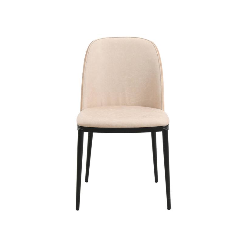 Dining Chair with Upholstered Seat Side Chair with MDF Wood Frame in Steel Set of 4