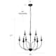 Farmhouse 9-Light 32 inch Black 2-tier Mid-Century Modern Candle Chandelier for Dining Room - D32"x H31"