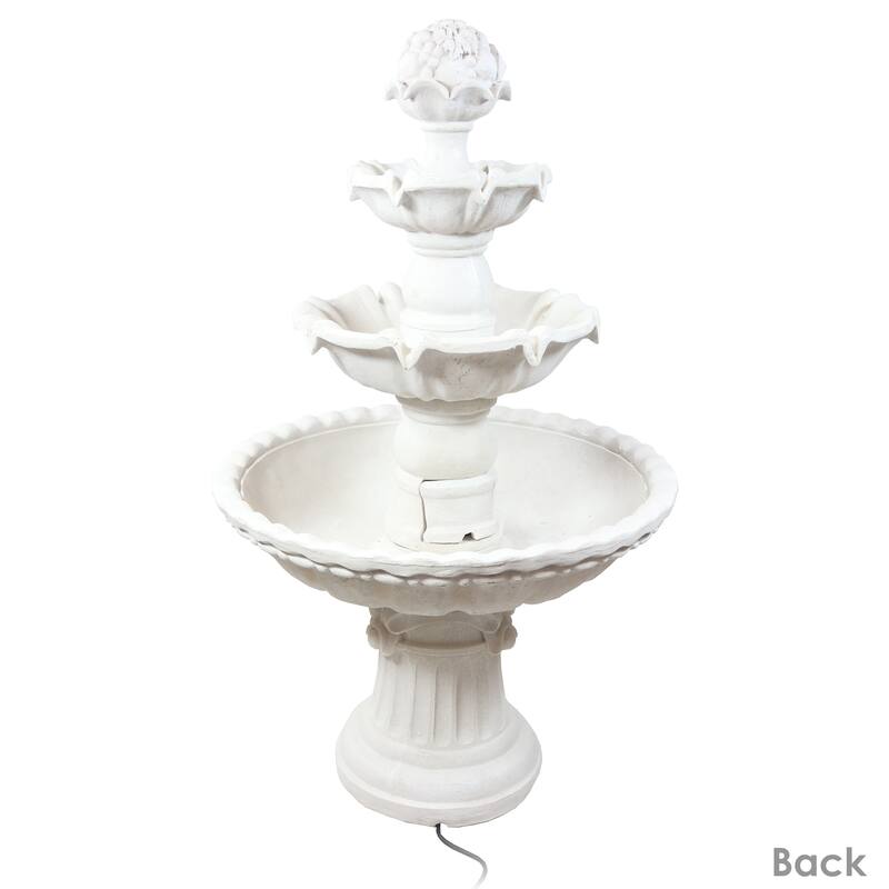 4-Tier Fruit Top Outdoor Water Fountain Backyard Garden Feature - 52"