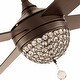 preview thumbnail 14 of 17, Bronze Crystal Fandelier 4-Blades Ceiling Fan with Light and Remote