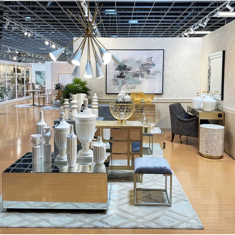 Silver Glass Mirrored Rectangle Living Room Coffee Table with Elevated Base