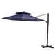 preview thumbnail 25 of 46, Crestlive Products Luxury 11.5 Ft Patio Cantilever Umbrella with Round Double Top Navy Blue