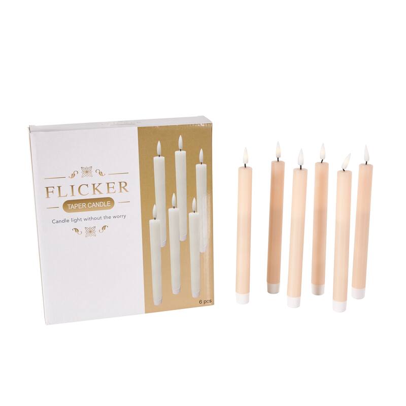 Wax Indoor Outdoor Flameless Candle with Remote Control (Set of 6)