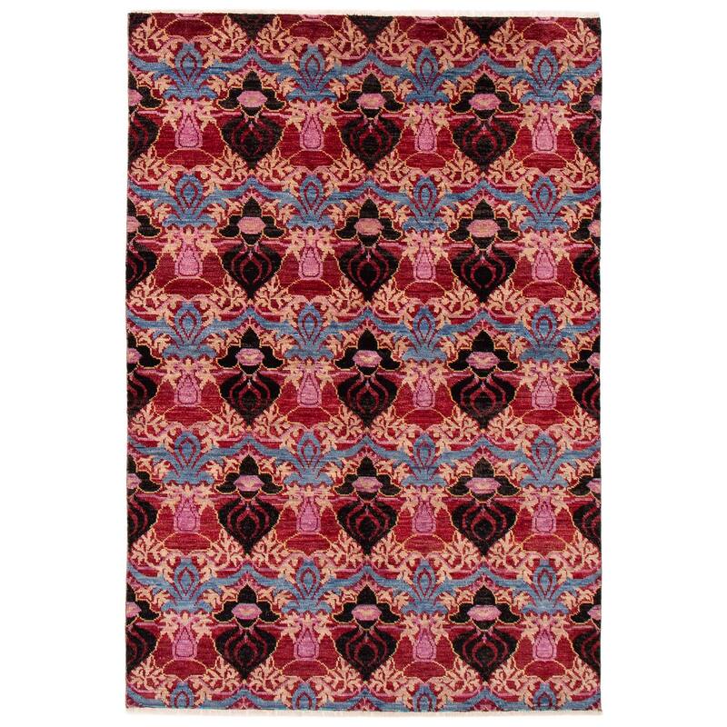 ECARPETGALLERY Hand-knotted Mystique Red Wool Rug - 5'11 x 8'10 - Dark Red - 5'11 x 8'10