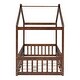 preview thumbnail 31 of 30, Twin Size Wood Bed House Bed Frame with Fence