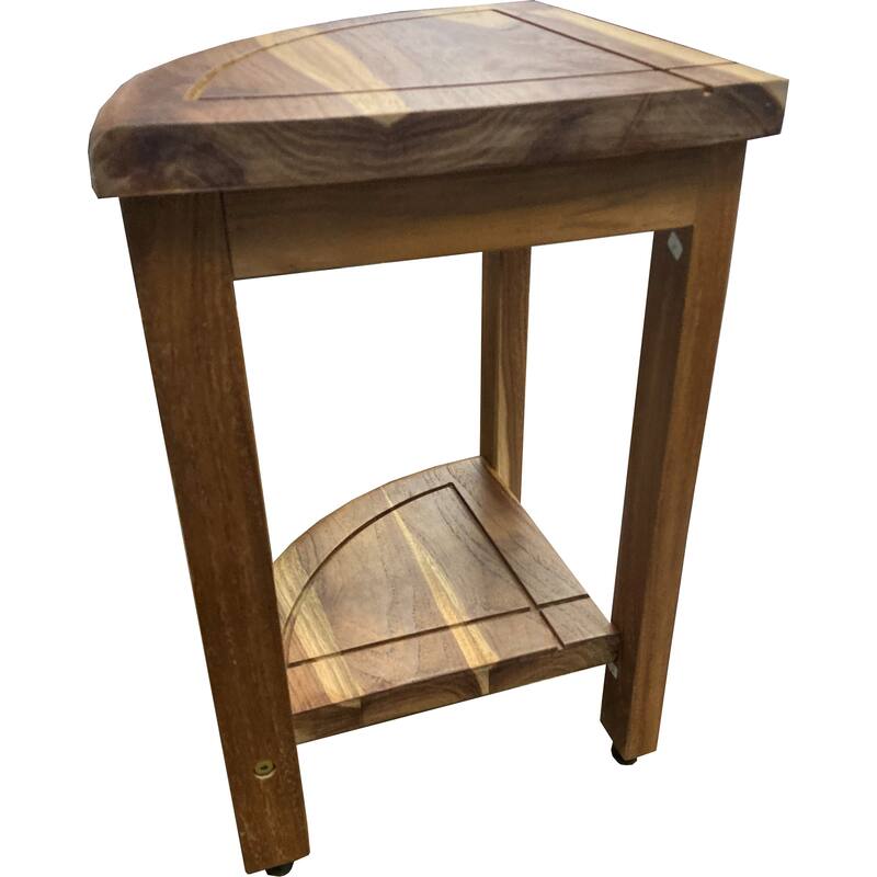 EcoDecors SnazzyCorner EarthyTeak 18" Teak Shower Shelf - 18" L x 12 D x 18" H