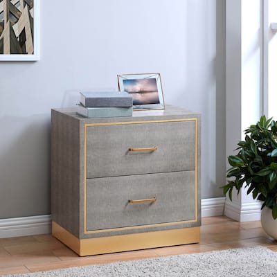 NPD Furniture Edinburgh 2 Drawer Faux Shagreen End table