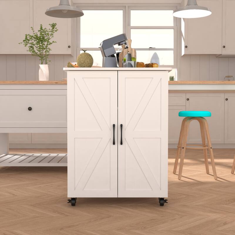 White Modern Storage Cabinet with Unique Meter Shaped Door Large Capacity Multi-Purpose Organizer for Home or Office