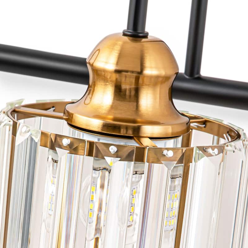 3/ 4 - Light Modern Glam Luxuriou Dimmable Crystal Bathroom Vanity Light Linear Wall Light