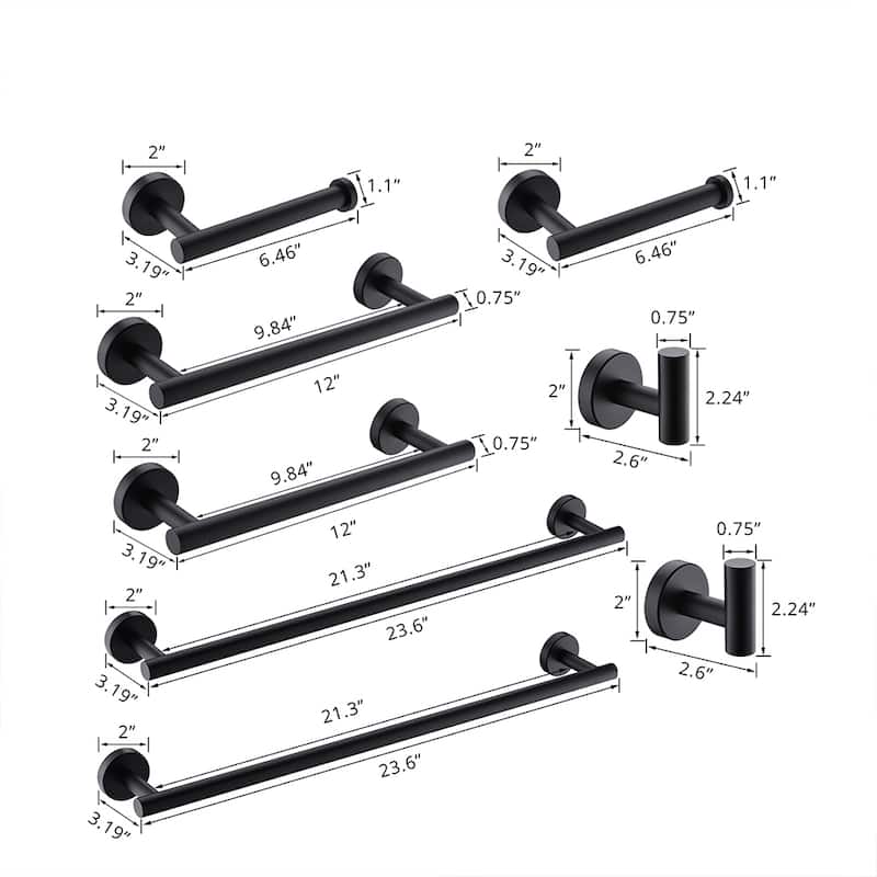 8-Piece Stainless Steel Bathroom Hardware Set