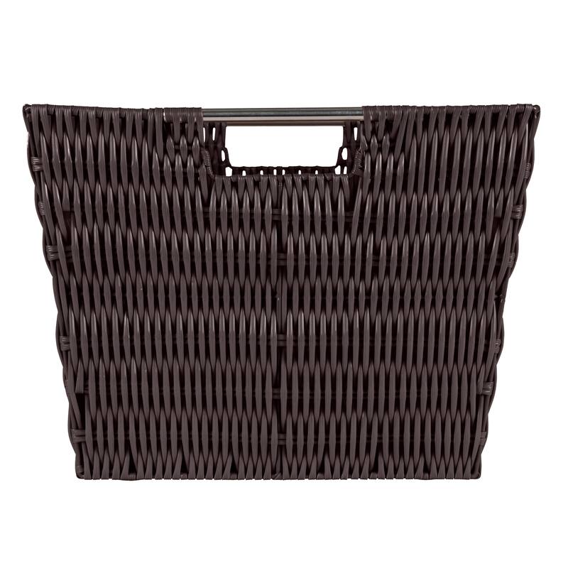 Simplify Large Rattan Storage Tote Basket in Charcoal