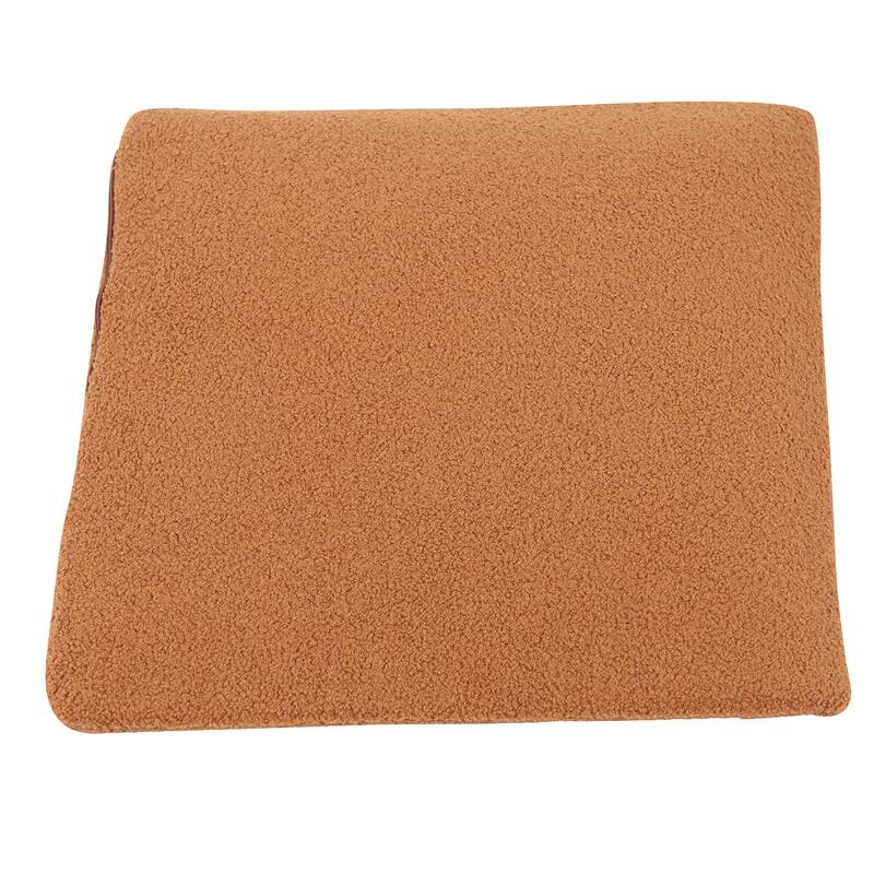 Anmytek Pet Friendly 2-in-1 Multi-Functional Plush Sherpa Upholstered Leisure Armchair - Lumbar Pillow