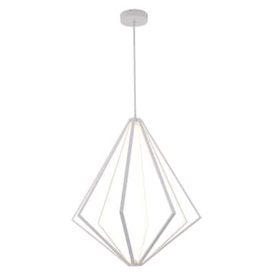 8-Light White Diamond Metal LED Chandelier With Silicone Diffusers