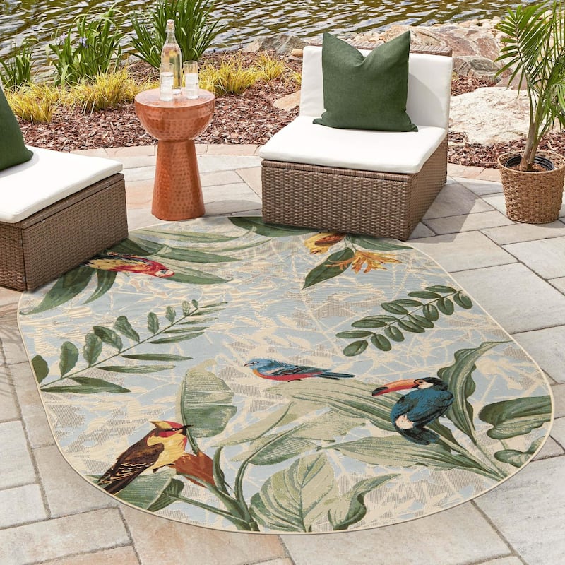 Outdoor Turgh Collection Area Rug - Multi - 4'1"x6'1" Oval
