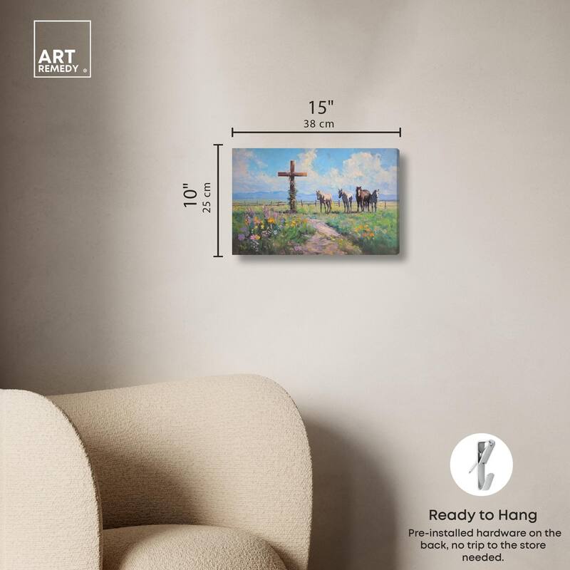 Faithful Pasture Canvas by Art Remedy, Gallery Wrapped