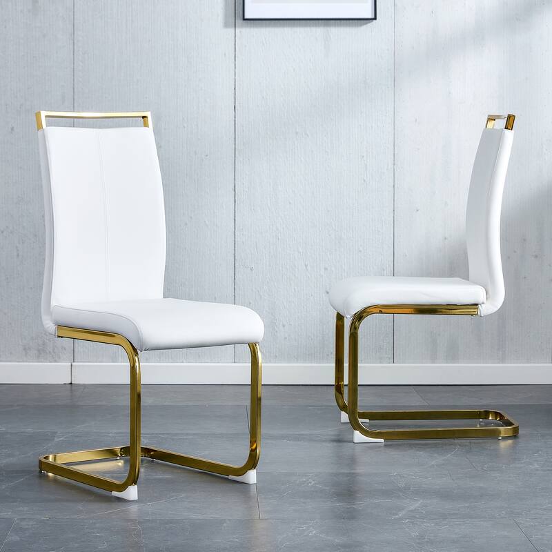 1 table and 6 chairs. Modern, simple and luxurious white imitation marble rectangular dining table