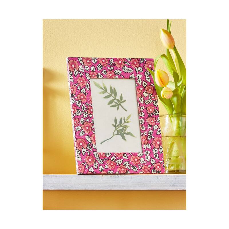 Emma Multicolor Glass Picture Frame - 8.5" x 6.5" - Single Image Frame for Holiday Decor - Easy to Clean