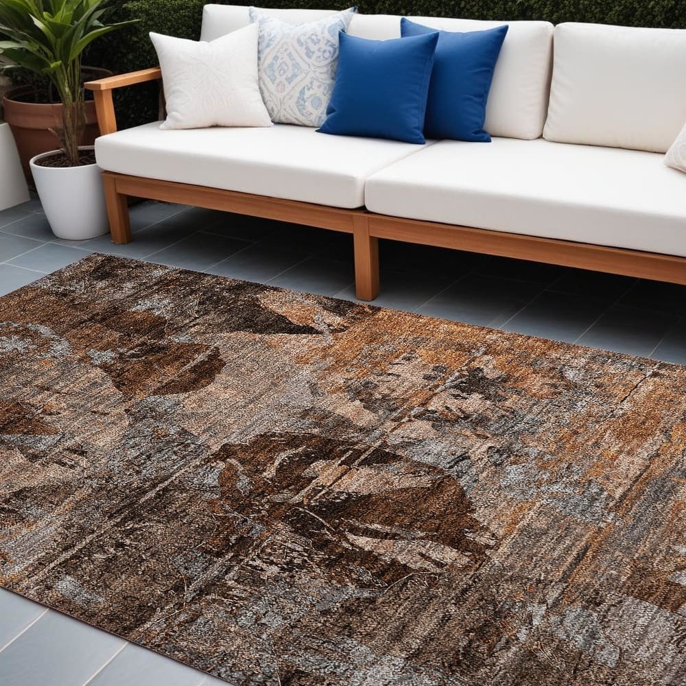 Rane Botanic Elegance Weather Resistant Timeless Fusion Outdoor Rug