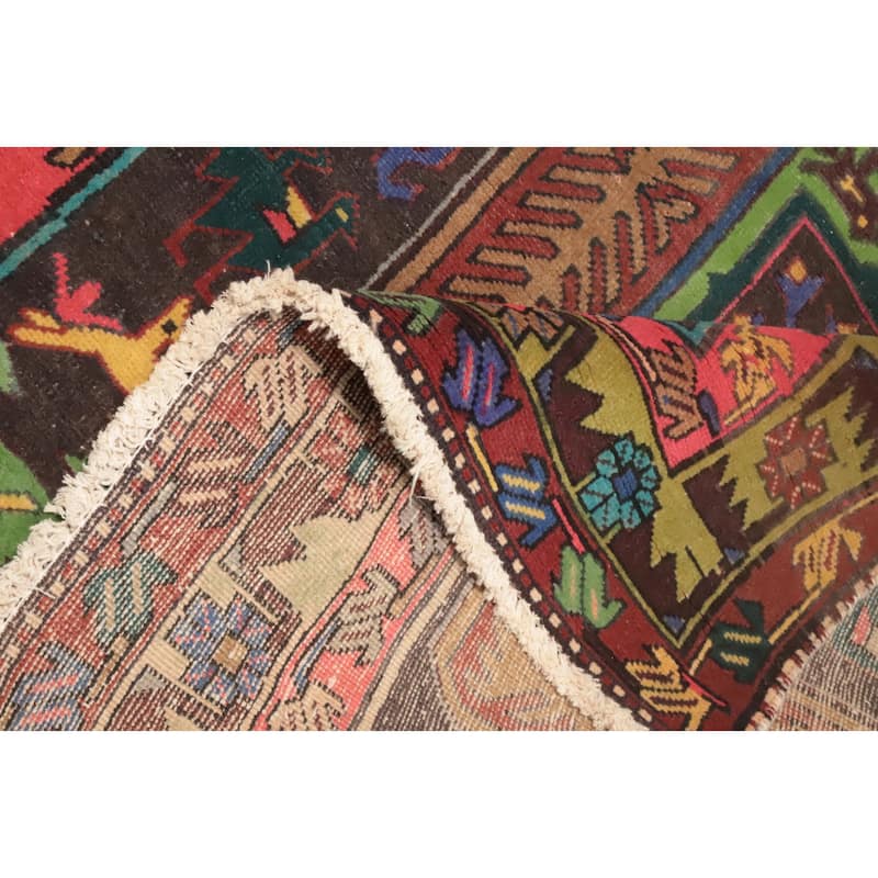 Hand Knotted Oriental 100% Wool Carpet Traditional Tribal Brown Meshkin Runner Rug - 11' 0'' X 4' 1''