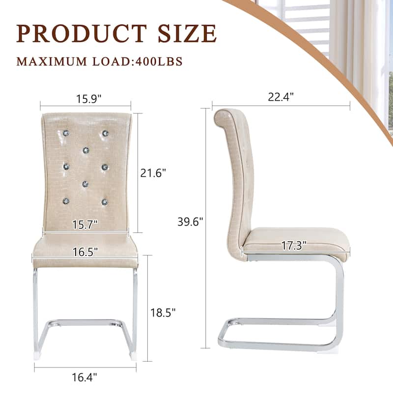 Set of 2 Dining Chair Side Chair Kitchen Chair Leisure Chair Beige Lounge Chair Office Chair Armless Chair