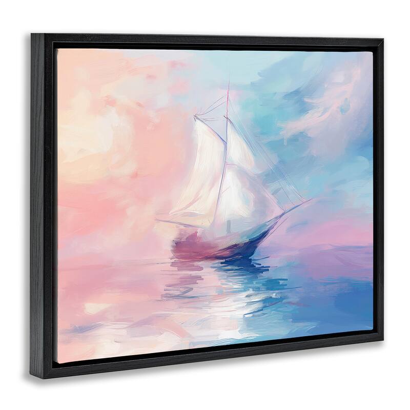 Stupell Soft Pastel Sea Vessel Framed Floater Canvas Wall Art Design By Arlington Prints